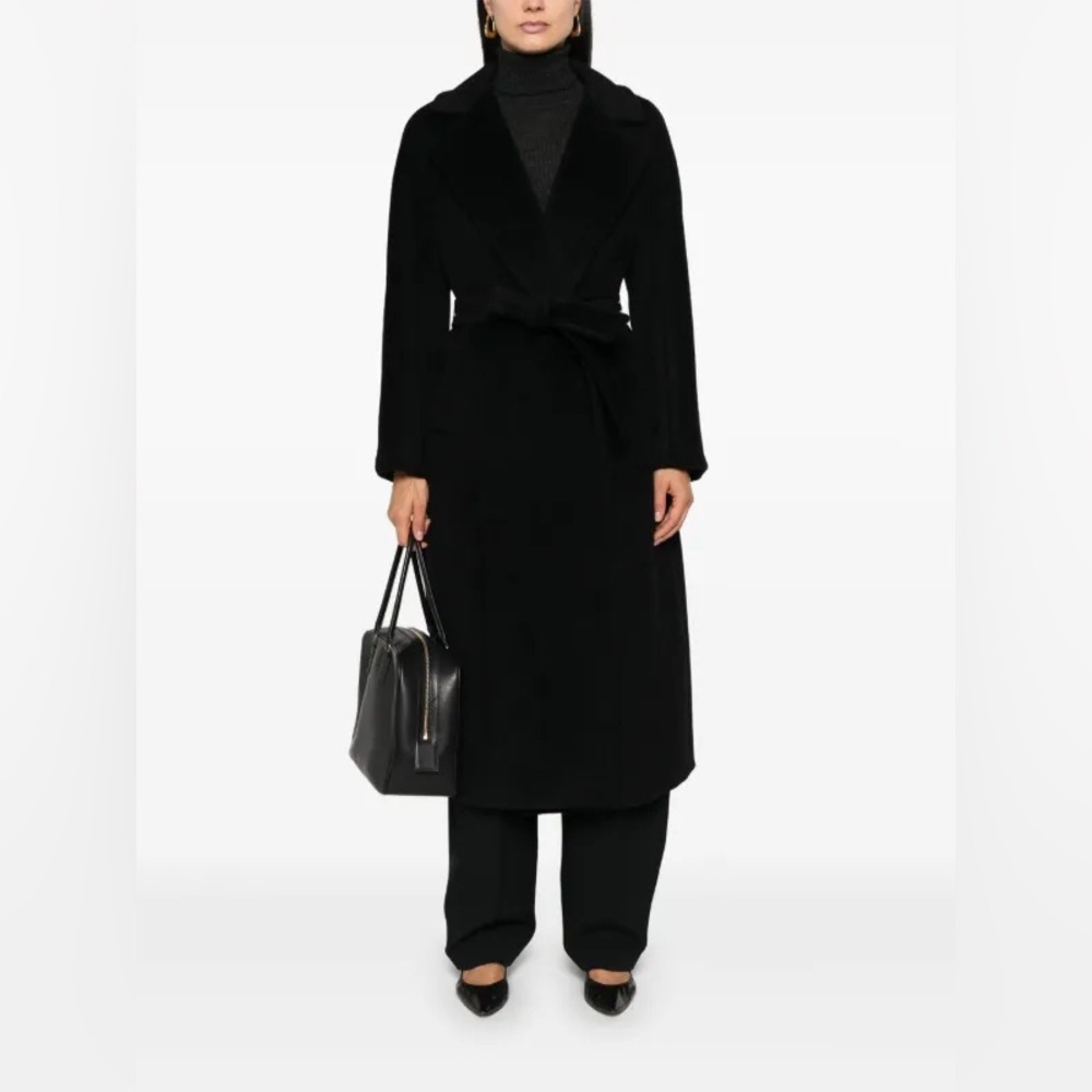 Weekend Max Mara Black Wrap Wool Coat, sz. S